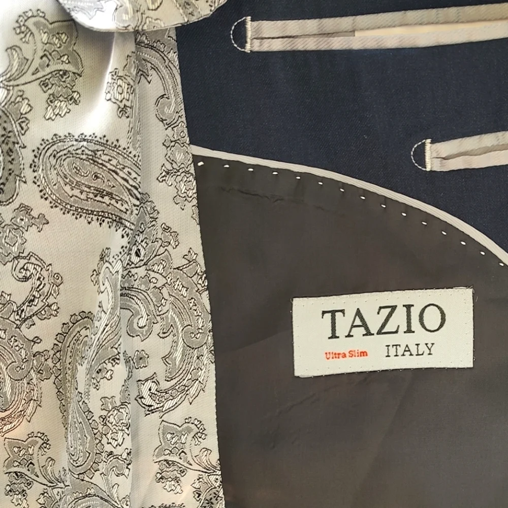 Tazio Italy Elegant Dark Blue Men's Slim Fit Suit